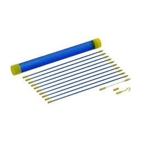 13PC CABLE ACCESS KIT 10x330mm RODS ELECTRICIANS PULLER RODS + ACCESSORIES EL111