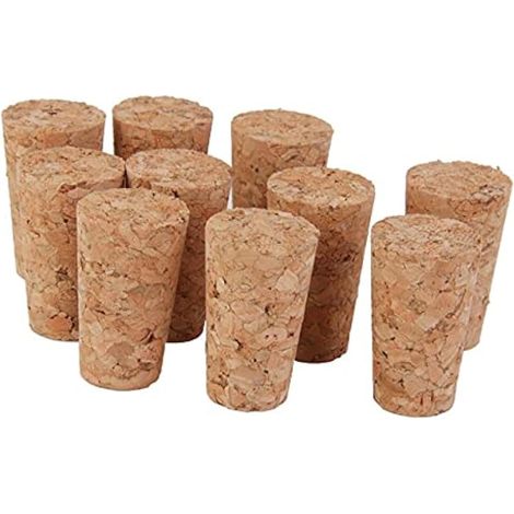 Lot de 10 x Bouchons de liège coniques DIY pour artisanat Modèle BAU 22 x 17 x 35 mm (1/4)