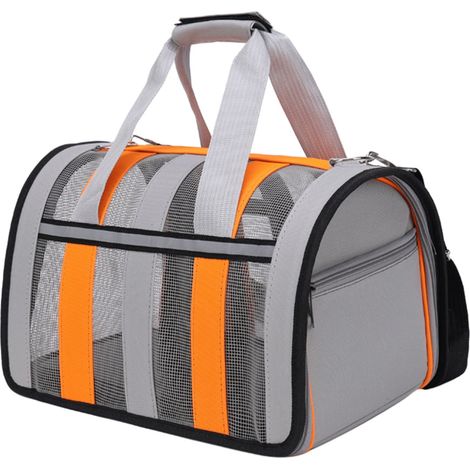 Sac De Transport Pour Animaux - Sac Souple Pliable Pour Chats Et Chiens De Petite À Moyenne Taille - Dimensions 34x24x24 Cm - Gris (1/5)