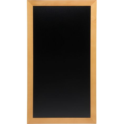 Ardoise bois - long -  finition teck laqué - kit d'accroche murale inclus - 56x100cm - Securit