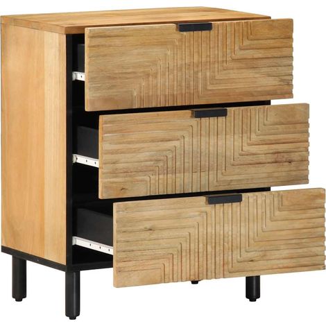 vidaXL Mesita de noche madera maciza de mango 50x33x60 cm marrón (1/2)