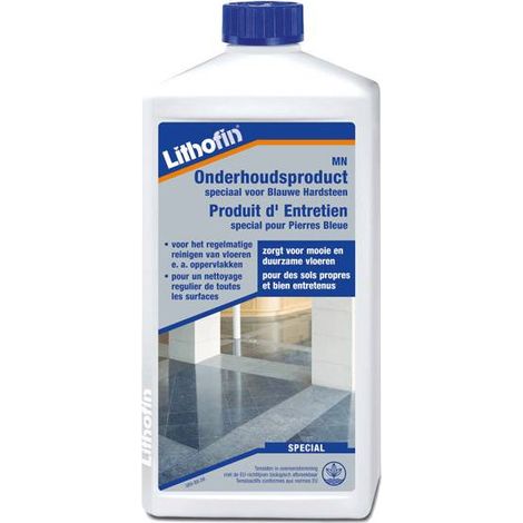 Lithofin – Produit d'entretien pierre bleue 1 L – Nettoyage régulier pour surfaces polies et brutes – Résistance aux taches – Odeur agréable