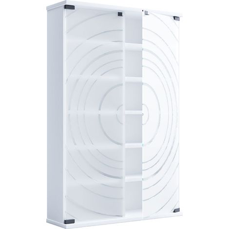 Etagère CD/DVD média Tilano H. 92 x L. 60 x P. 18 cm Blanc (1/3)