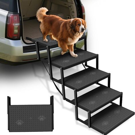 Hundetreppe Auto 5 Stufen klappbar bis 80kg, faltbar, rutschfest (1/5)