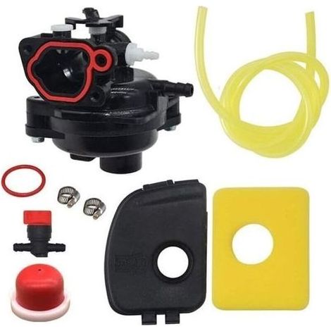 pair Kit de Carburateur Compatible avec Brigg Stratton 799583 593261 595656 591979 591160 avec Filtre à Air 799579, Couvercle D'Air 595660, Ampoule D'Amorçage 594281 pour BS (1/4)