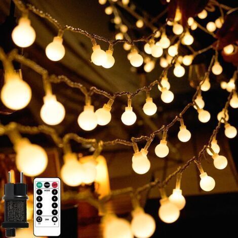 BUNTHAUS Guirlande lumineuse, 20 m, 150 LED, pour intérieur/extérieur, avec prise, guirlande décorative pour chambre d'enfant, balcon, jardin, sapin de Noël (blanc chaud) [Classe énergétique G] (1/5)