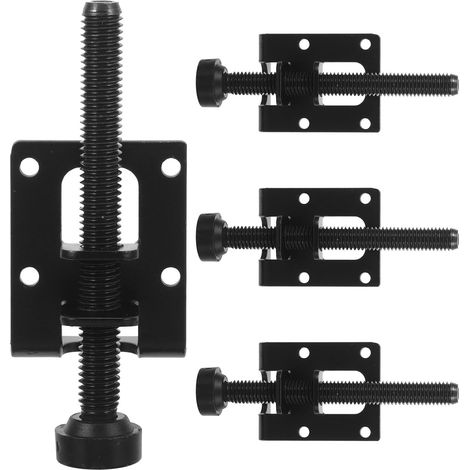 4 Vis de Réglage pour Pieds de Meubles, Lot de 4, Fer Noir Anti-basculement, Design Antidérapant, pour Meubles et Armoires, Montage Latéral (1/5)