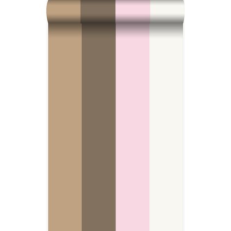 papier peint à rayures rose et marron - Origin Wallcoverings (1/5)