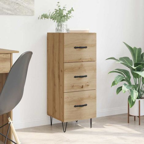 Buffet-Meuble de rangement chêne artisanal 34 x 34,5 x 90 cm Bois d'ingénierie 834000 (1/5)