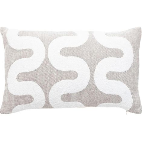 Housse de Coussin Chenille "Jeni" 30x50cm Beige Lin (1/5)