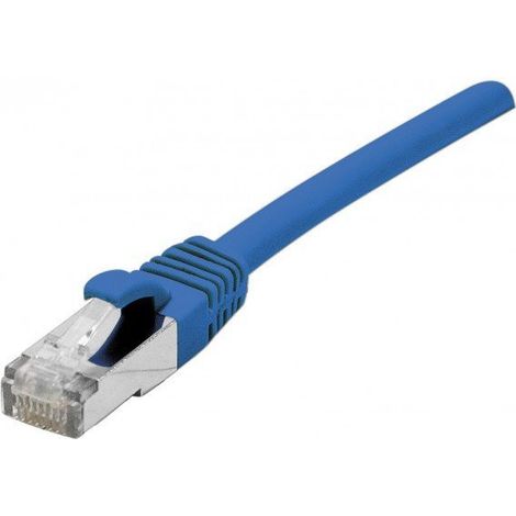divers Cordon RJ45 CAT 6A S/FTP TPE écologique snagless bleu certifié GRS - 0,15 m (ECF-854509)