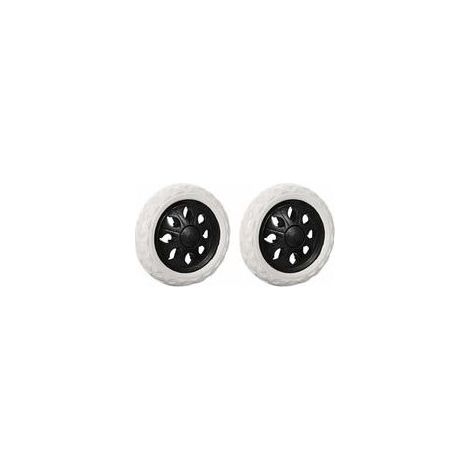 Lot de 2 roulettes de rechange pour chariot de courses en caoutchouc mousse (Noir, Roues chaudes) (1/4)