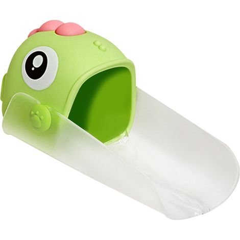 Extension de robinet enfant dinosaure 13,5cm vert, pour lavage mains ludique et sûr, adapté à cuisine et salle de bain (1/5)