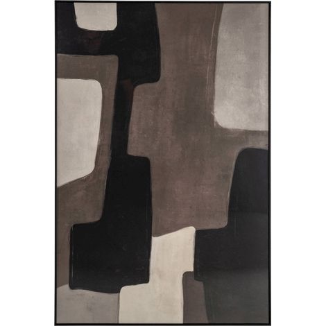 Décoration murale abstraite brune ambiance contemporaine - Marron abstrait nuances beige noir (1/5)