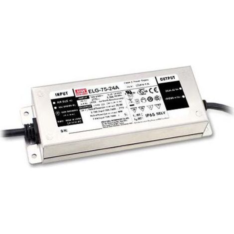 Transformateur LED DALI 12VDC 75W IP67 MeanWell ELG-75-12DA