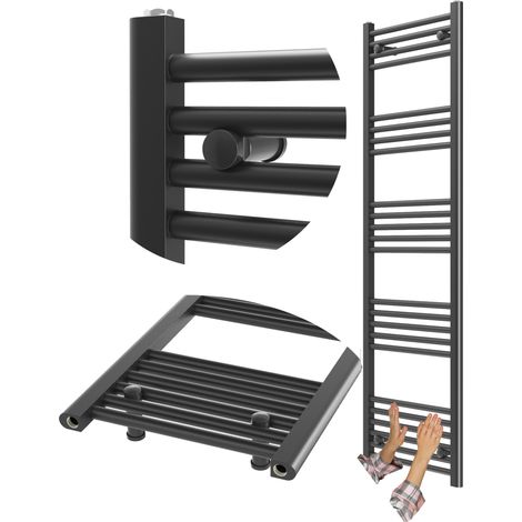 Radiateur Sèche-Serviettes Échelle Granitan Breno 50x160 cm Noir 643W Salle de Bain (1/5)