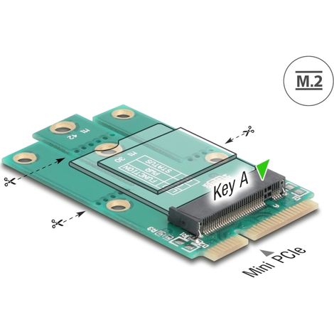 Delock Adaptador Mini PCIe macho a ranura M.2 Key A