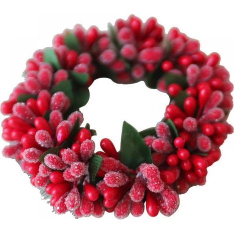Guirlande De Boules Rouges - Support Pour Bougie De Table - Décor De Noël Pour Centre De Table - 4 Pièces (1/5)