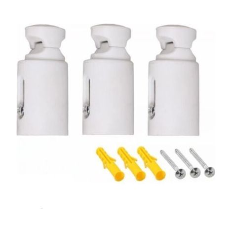 3 supports de rechange pour radiateur, sèche-serviettes, fixation murale blanche, espacement réglable, convient pour radiateurs de salle de bain droits ou incurvés (1/4)