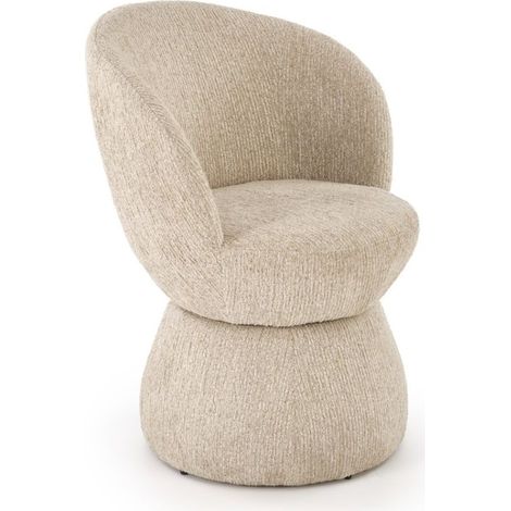 Chaise design pivotante en tissu beige Nestor (1/5)