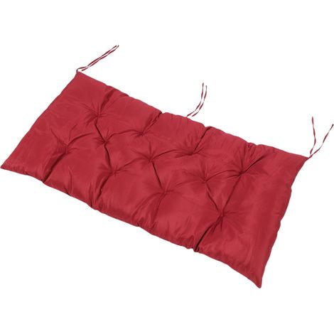 Coussin d'assise pour banc et balançoire intérieur extérieur non glissant mobilier jardin banc résine tressée 2 places 59.06x19.69 in rouge bordeaux (1/5)