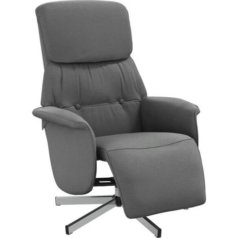 Chaise longue réclinable avec repose-pieds intégré – Design moderne en tissu gris anthracite, confort ergonomique pour salon ou chambre (1/5)
