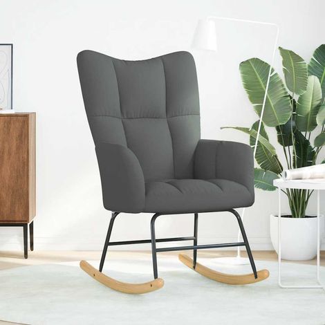 Chaise à bascule,Chaise de relaxation Gris foncé Tissu CFW17426 (1/5)