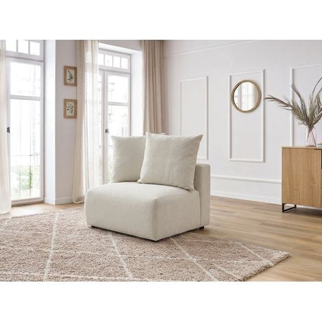 BOBOCHIC - Chauffeuse 1 place sans accoudoir pour canapé modulable VOLTAIRE tissu chiné   Blanc (1/5)