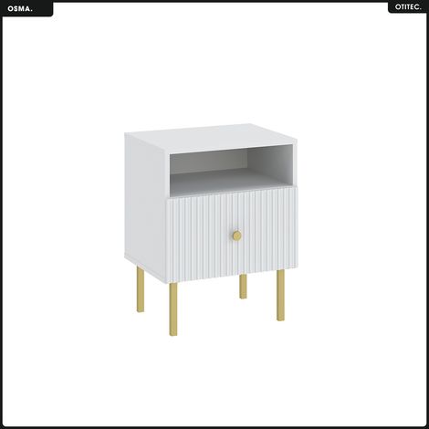 Table de chevet - H.60 x L.47 x P.41 - OSMA - NOIR (1/4)
