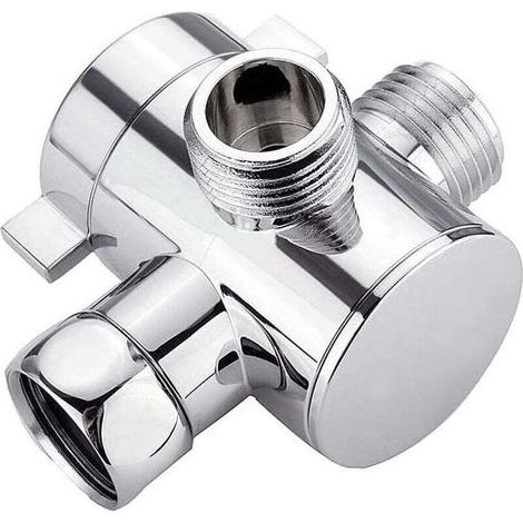 Vanne de dérivation de douche 3 voies G1/2 pouce, dérivateur d'eau multifonction, adaptateur de douche, accessoires de pommeau de douche, pièces de rechange pour salle de bain. (1/4)