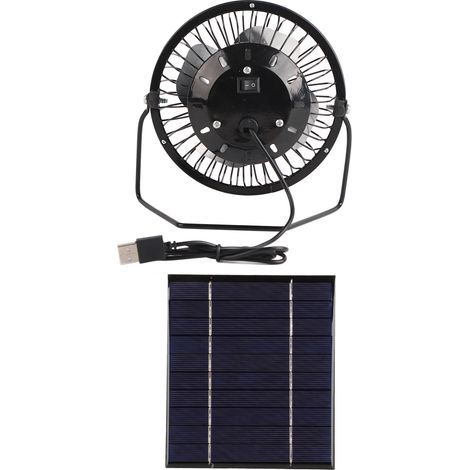 Solar Panel Fan 2.5W 5V Solar Power USB Output Portable Wide Application Solar Powered Fan for Camping Fishing Hiking