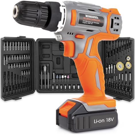 Terratek 89pc 18V/20V Li-ion Cordless Drill Driver Combi Drill Electric Screwdriver 2 Batteries & Storage Case (1/5)