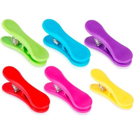 EXCELLENT pinzas bolsa colores 6 piezas , Blister pinzas bolsa colores 6 piezasTipo clipFabricado en plástico de alta calidadIdeal para cerrar las bolsas para mantener (1/3)