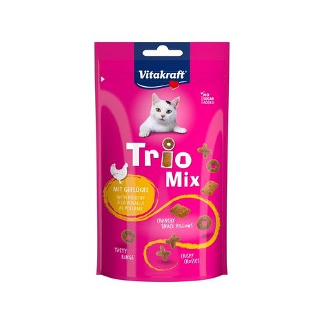 Vitakraft Trio Mix Volaille 60 g - friandises croquantes pour chats adultes