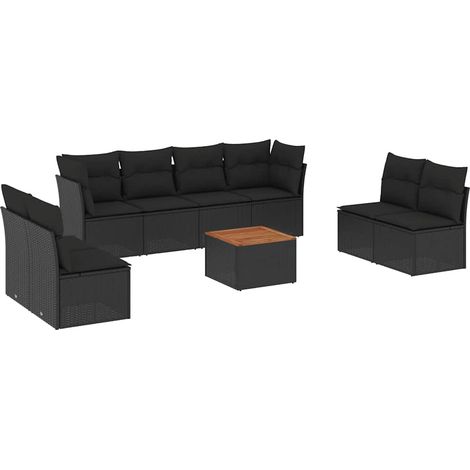 Maison Exclusive - Set de sofás de jardín 8 piezas y cojines ratá (1/5)