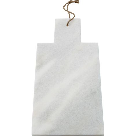 Premier Housewares Rectangular White Marble Paddle Chopping Board Strong Versatile Cutting Board Non-Stick Surface Polished Finish w40 x d18 x h1cm (1/4)