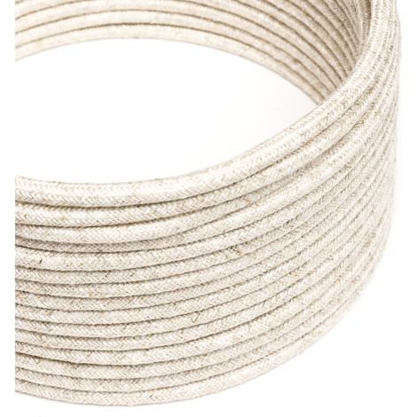 Creative-Cables Cavo elettrico lino, Naturale Neutro, 1 m, Sezione 2 x 0,75 mm², Rotondo (1/3)
