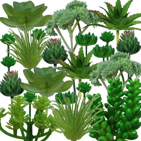 22 Pièces Vert Plantes Succulentes Artificielles Décoration De Bureau à Domicile, Succulentes Artificielles Décoratives (1/5)
