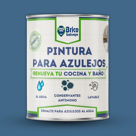 Pintura para Azulejos de Baño y Cocina, al Agua, Fácil Aplicación, Marino, MATE, 4 Litros