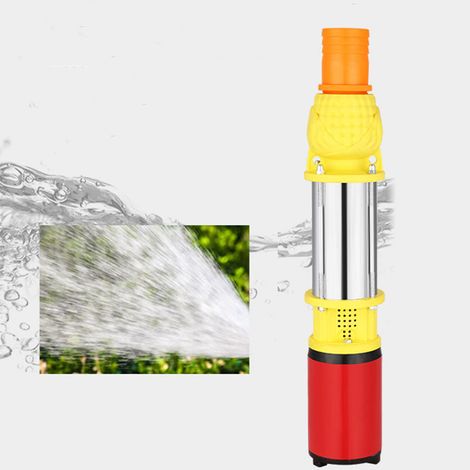 Pompe solaire submersible à haut débit 3SYDC48/6-18 DC48V 400W, hauteur de refoulement maximale de 6 m³/h, pompe submersible en acier inoxydable pour puits profonds de 18 m avec 3 raccords de sortie : (1/5)