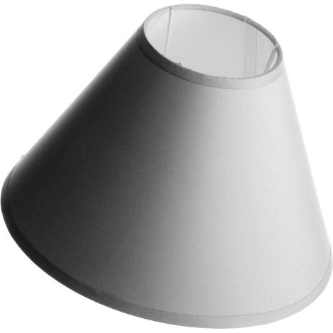 Abat-jour conique gris 25 cm – Polyester et métal – Hauteur 17.5 cm – Diamètre 25 cm – Bague réglable pour ampoules E14/E27 – Unimasa (1/2)