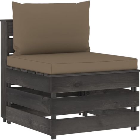 Canapé/Banquette central sectionnel avec coussins Bois imprégné de gris MJU2220 (1/5)