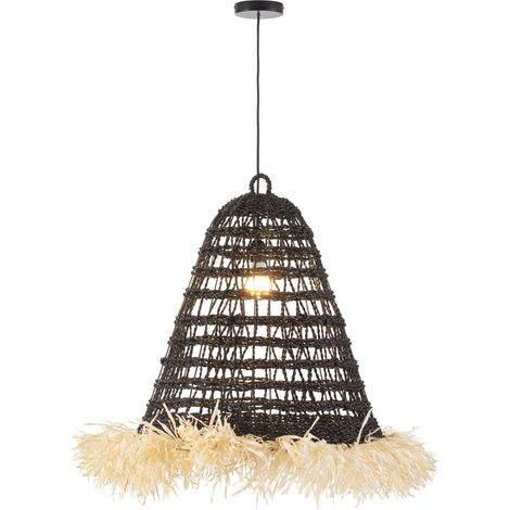 Decke 50x60x60 / 200 Sisal Black / Beige Synthetic Acorns Möbel / Stühle / Poufpour Alle Stile, um dem Zuhause eine Note zu verleihen (1/4)
