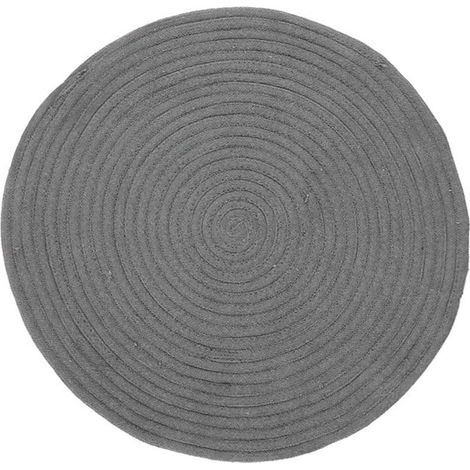 TAMTAM - Tapis en coton effet cordage gris diam.70 (1/4)