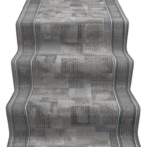 Passatoia Scala Scalinata Ingresso Bordata Tappeto Corridoio Gradini Antiscivolo Grigio - 67x400 Cm