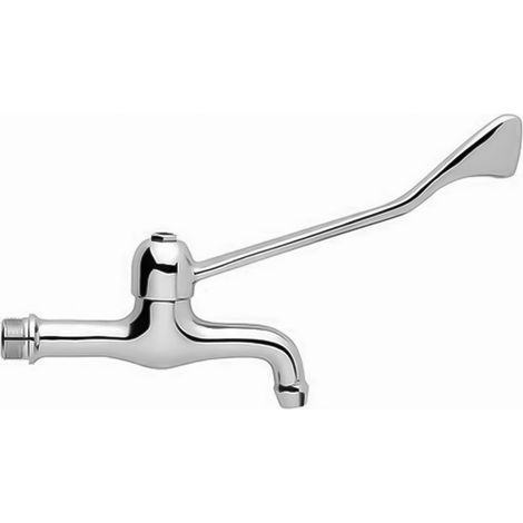 Rubinetto a muro inclinato in ottone cromato con leva clinica linea Cigno (1/2)