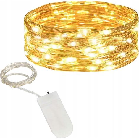 LUCI FILI 20 LED MICRO 2m LUCI A BATTERIA BIANCO CALDO LUCE (1/5)
