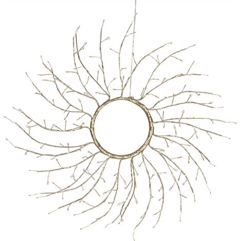 Corona de ramas de tilo 450x450x160 microLED luz cálida
