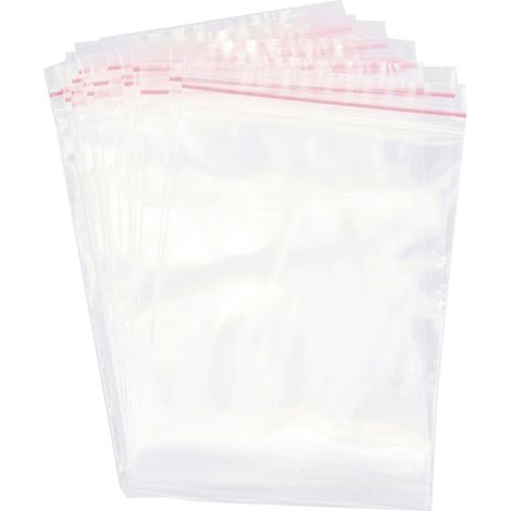 Druckverschlussbeutel ohne Beschriftungsstreifen (B x H) 80 mm x 120 mm Transparent Polyethylen  1 S