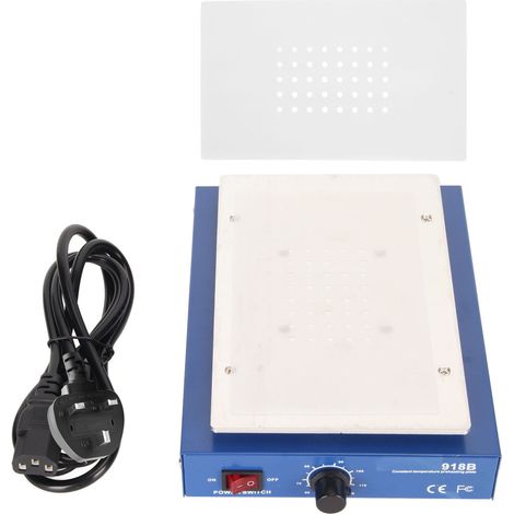 450-W-Lötvorheizplatte, elektrische Lötstation mit Mikrocontroller und LED, Heizplatte aus Aluminiumlegierung für Reparaturen, Heimwerkerprojekte und Laboranwendungen, UK-Stecker 220-240 V.